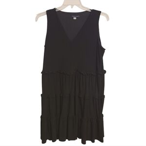 Tommy Hilfiger |  Women's Sleeveless Black Tiered Ruffled Mini Dress (Size 14)